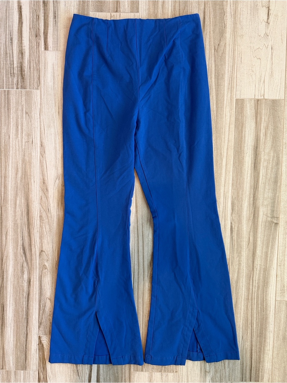 Free People Wide Leg Slit Pants Blue Size Medium